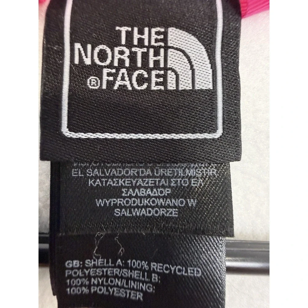 The North Face Jacket Teen Girls XL 18 Black White Denali Hooded Diamond Fleece